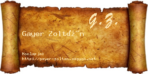 Gayer Zoltán névjegykártya