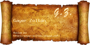 Gayer Zoltán névjegykártya